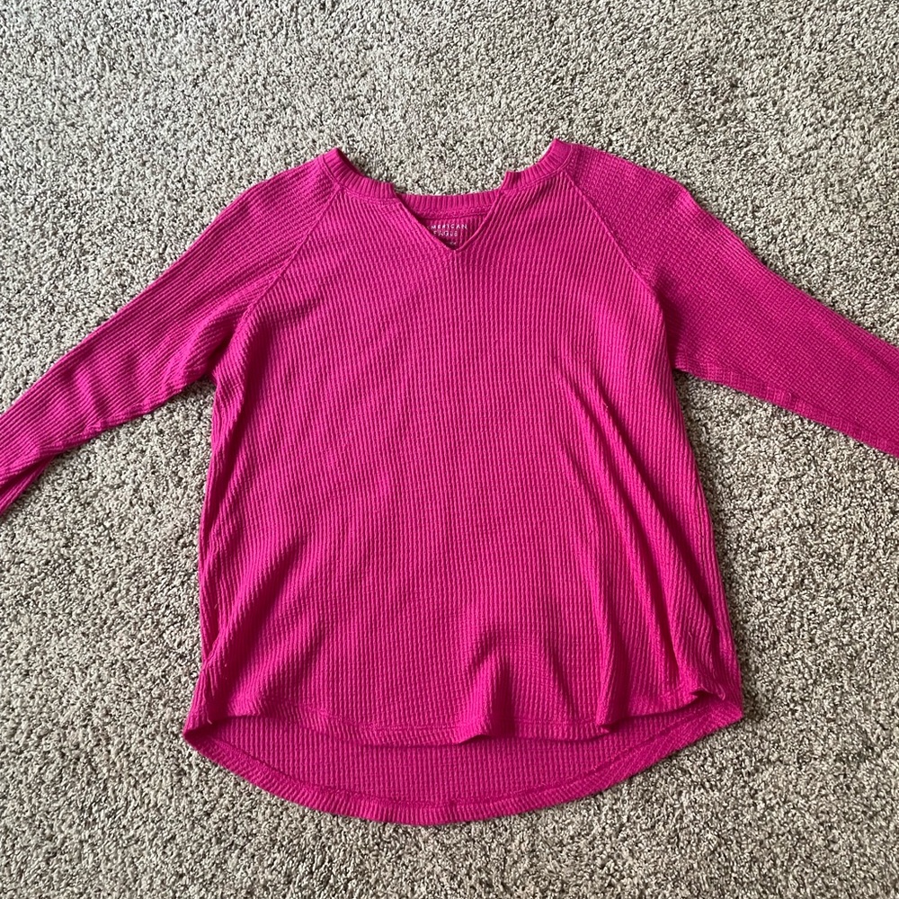 American Eagle Outfitters Fuchsia Long Sleeve Top